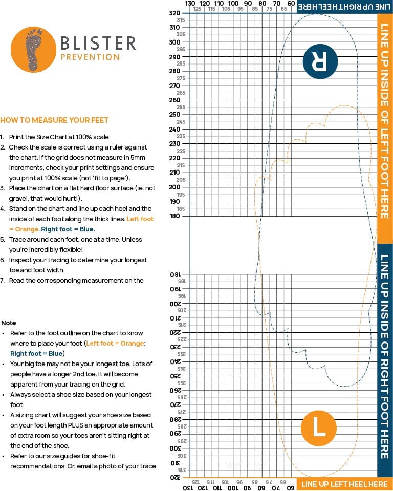 Blister Prevention Shoe Chart Shoes - Blister Prevention